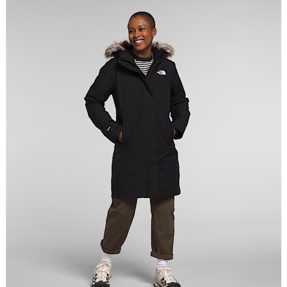 The North Face Black Coat with Fur Trim